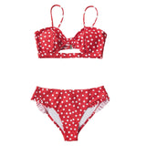 CUPSHE Red Polka Dot Cutout Bikini Sexy Ruffled Padded Swimsuit Two Pieces Swimwear Women 2020 Beach Bathing Suits Biquinis